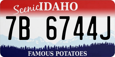 ID license plate 7B6744J