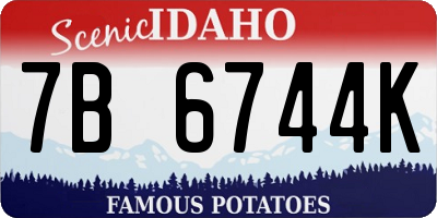ID license plate 7B6744K