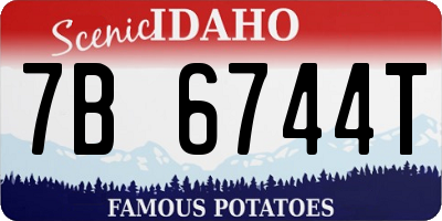 ID license plate 7B6744T