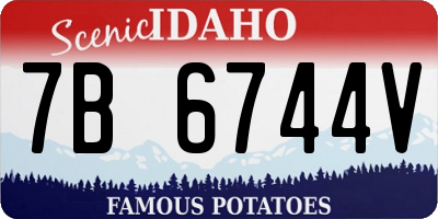 ID license plate 7B6744V