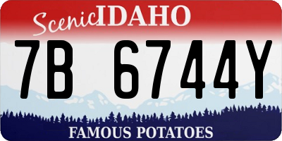 ID license plate 7B6744Y