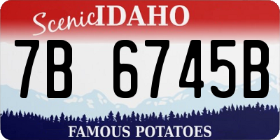 ID license plate 7B6745B
