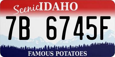 ID license plate 7B6745F