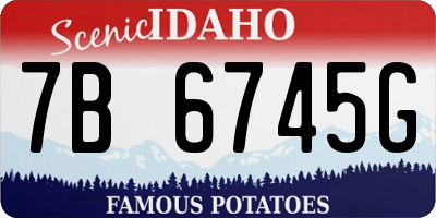 ID license plate 7B6745G