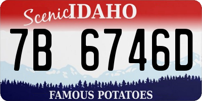 ID license plate 7B6746D