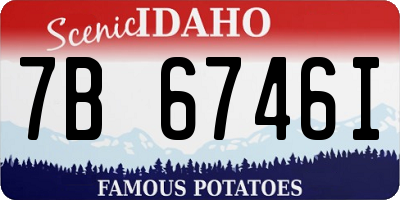 ID license plate 7B6746I