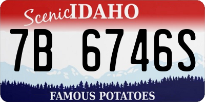ID license plate 7B6746S
