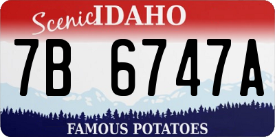 ID license plate 7B6747A