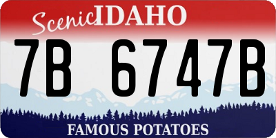ID license plate 7B6747B