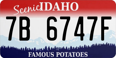ID license plate 7B6747F