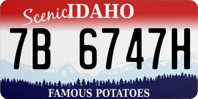 ID license plate 7B6747H