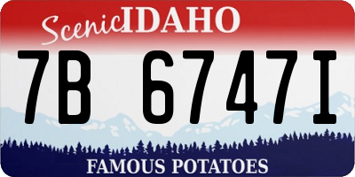 ID license plate 7B6747I