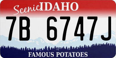 ID license plate 7B6747J