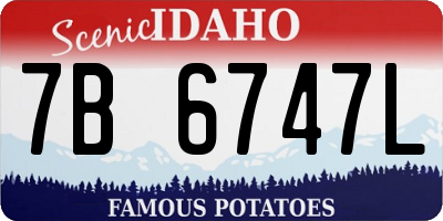 ID license plate 7B6747L