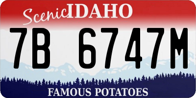 ID license plate 7B6747M