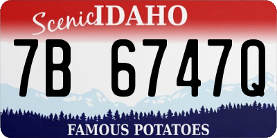 ID license plate 7B6747Q