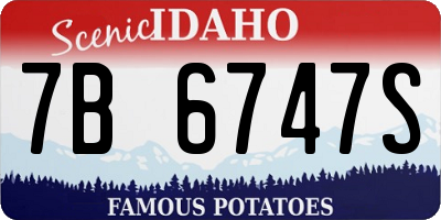 ID license plate 7B6747S