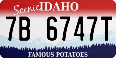 ID license plate 7B6747T