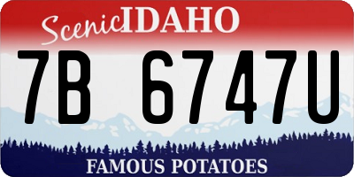 ID license plate 7B6747U