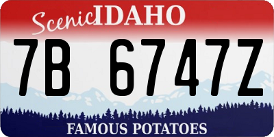 ID license plate 7B6747Z