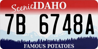 ID license plate 7B6748A