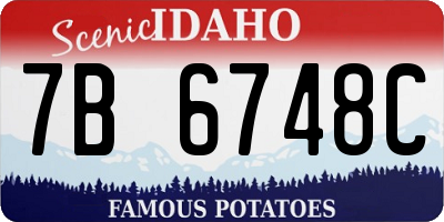ID license plate 7B6748C