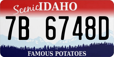ID license plate 7B6748D