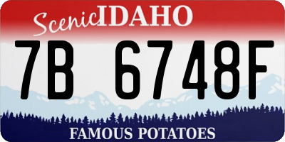 ID license plate 7B6748F