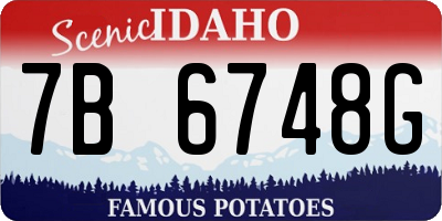 ID license plate 7B6748G