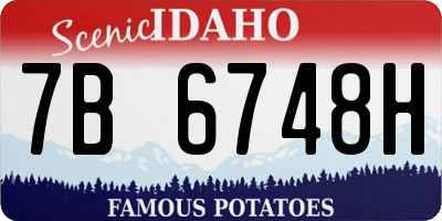ID license plate 7B6748H