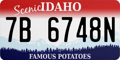 ID license plate 7B6748N