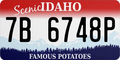 ID license plate 7B6748P