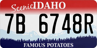 ID license plate 7B6748R