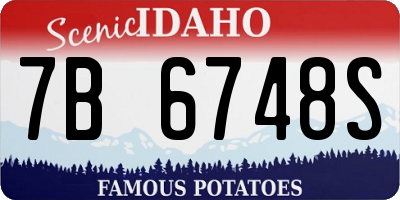 ID license plate 7B6748S