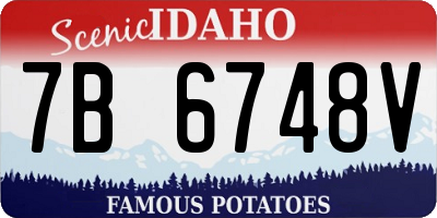 ID license plate 7B6748V