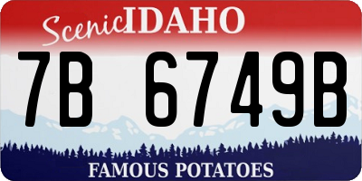 ID license plate 7B6749B