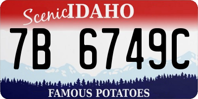 ID license plate 7B6749C