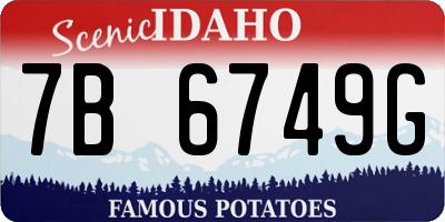 ID license plate 7B6749G