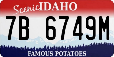 ID license plate 7B6749M