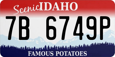 ID license plate 7B6749P