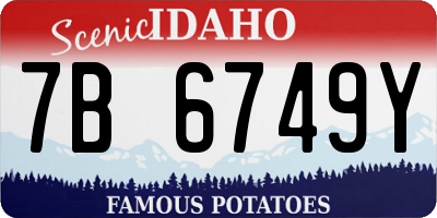 ID license plate 7B6749Y