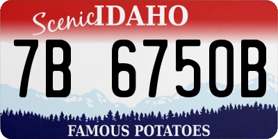 ID license plate 7B6750B