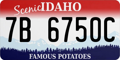 ID license plate 7B6750C