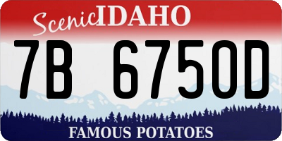 ID license plate 7B6750D