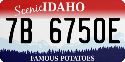 ID license plate 7B6750E