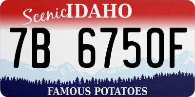 ID license plate 7B6750F