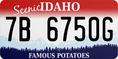 ID license plate 7B6750G