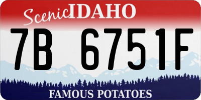 ID license plate 7B6751F