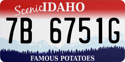 ID license plate 7B6751G