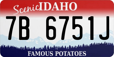 ID license plate 7B6751J